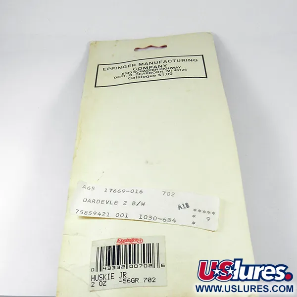 Dardevle Huskie Junior Lusikka, Musta/Valkoinen/Nikkeli, 58g, #3537