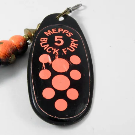 Mepps Black Fury 5 Lippa, Musta/Fluori Punainen, 14g, Kultakoukku, #3576