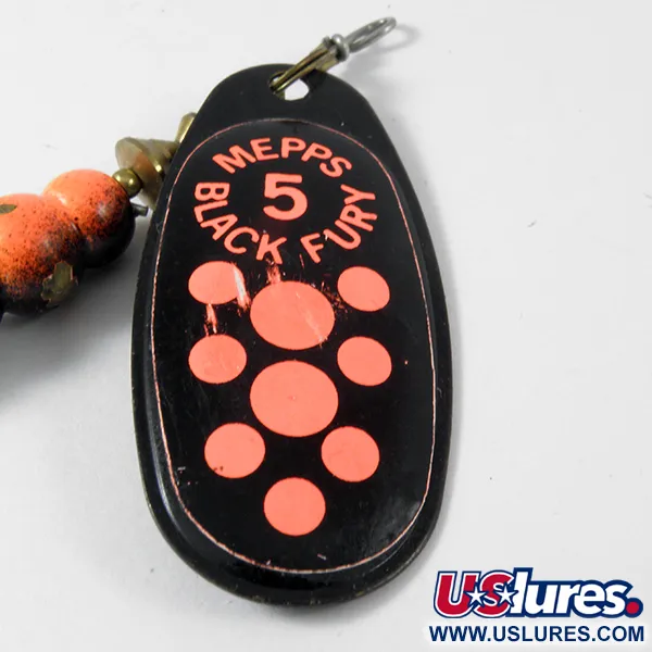 Mepps Black Fury 5 Lippa, Musta/Fluori Punainen, 14g, Kultakoukku, #3576
