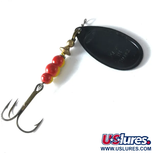 Mepps Aglia 4 Lippa, Musta, 9g, Messinkiosat, #3633