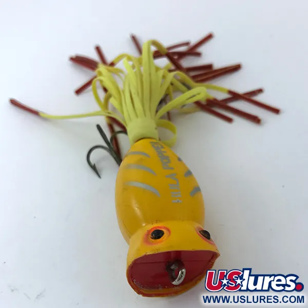 Fred Arbogast Hula Popper Pintaviehe, Yellow, 8g, Keräily, #3798