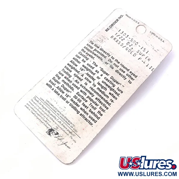 Luhr Jensen Super-Duper 500 Lusikka, Kulta / Punainen, 1,4g, Vintage, #3932