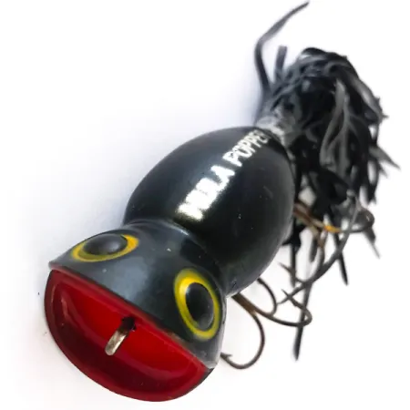 Fred Arbogast Hula Popper Pintaviehe, Musta/Punainen, 14g, #4165