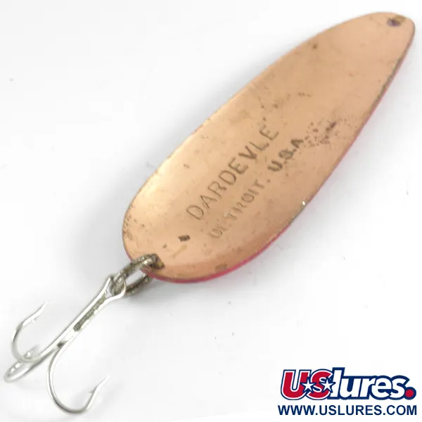 Eppinger Dardevle Lusikka, Puna/Valko/Kupari, 28g, Kuparitausta, #4308