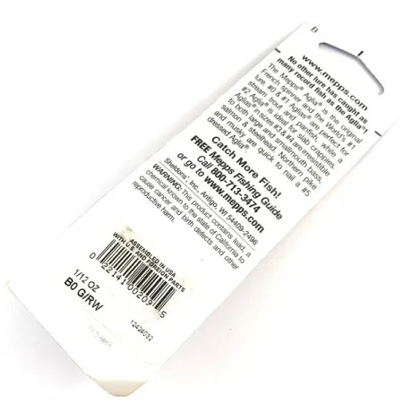 Mepps Aglia 0 Lippa, Puna/Valkoinen, 2.5g, Raidallinen Lehti, #4364