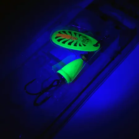 Blue Fox Super Vibrax 2 UV Lippa, Firetiger UV, 6g, Messinkikoneisto, #4366