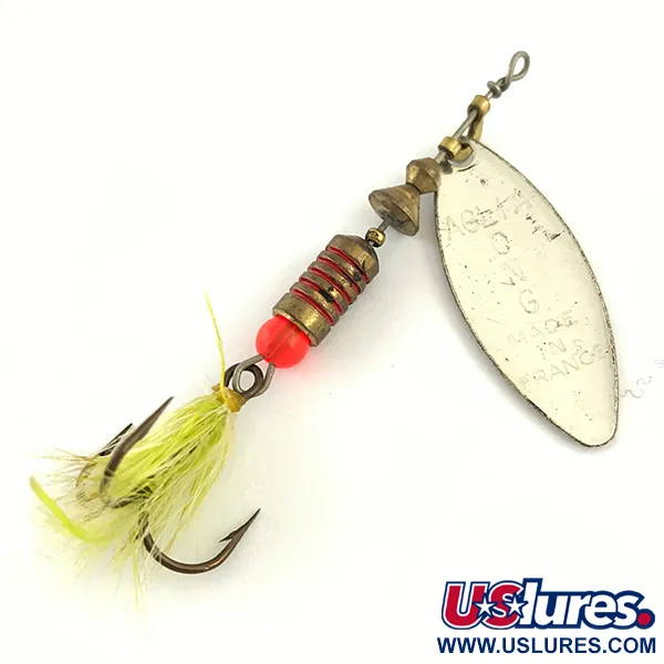 Mepps Aglia Long 2 Lippa, Hopea / Kultainen hile, 7.4g, Pajunlehti, #4421