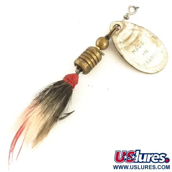 Mepps Aglia 1 dressed Lippa, Hopea, 3.5g, Sidottu koukku, #4723