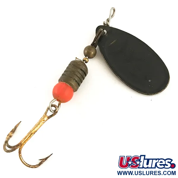 Mepps Comet 2 Lippa, Musta, 4.3g, Messinkirunko, #4724