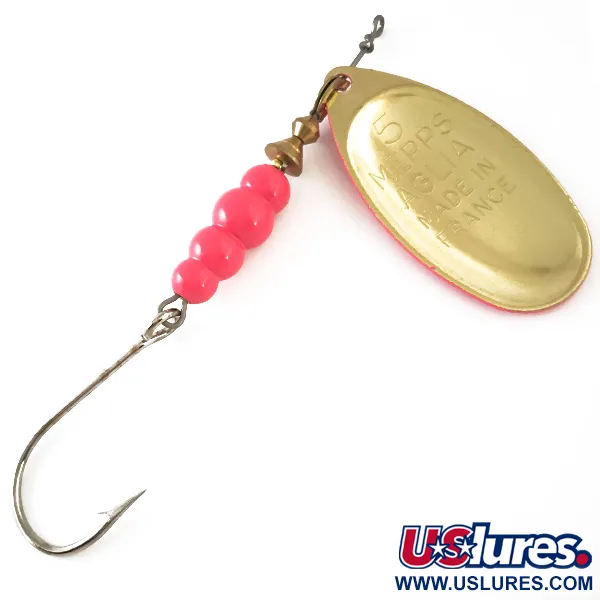 Mepps Aglia 5 Hot Pink UV Lippa, Rosa/Messinki, 14g, UV-Väri, #4752