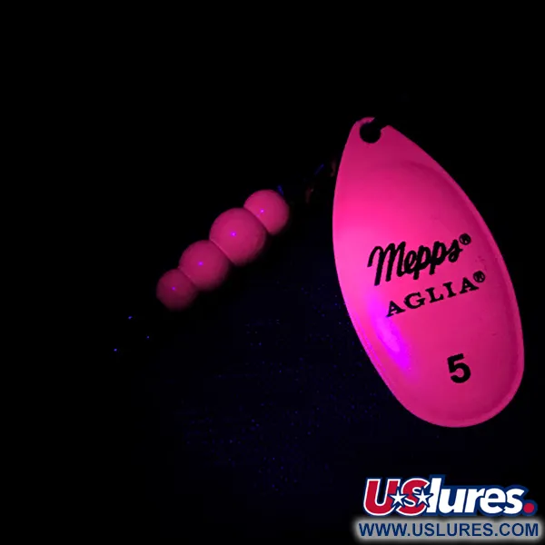 Mepps Aglia 5 Hot Pink UV Lippa, Rosa/Messinki, 14g, UV-Väri, #4752