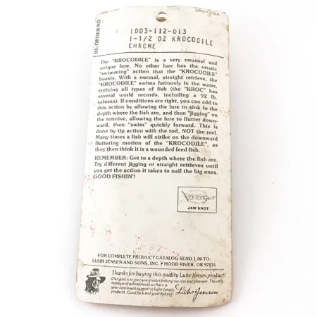 Luhr Jensen Krocodile Die #5 Lusikka, Nikkeli, 42g, #4933