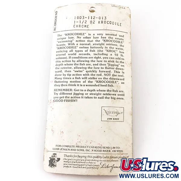 Luhr Jensen Krocodile Die #5 Lusikka, Nikkeli, 42g, #4933