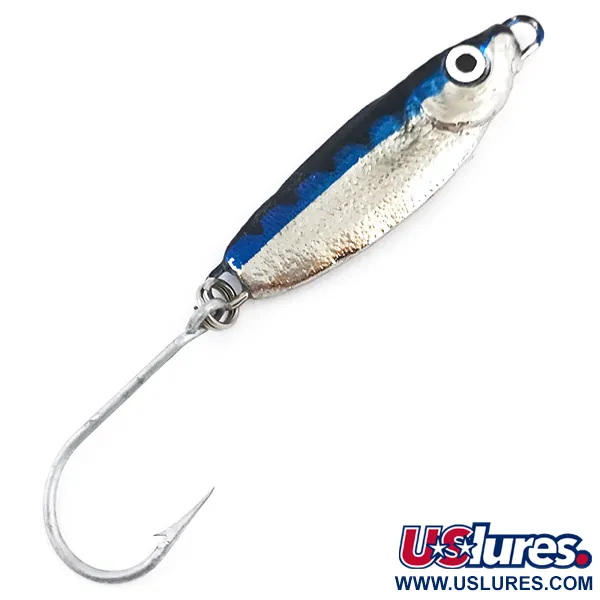 Luhr Jensen Crippled Herring Pilkki, Hopea / Sininen, 14g, #4945