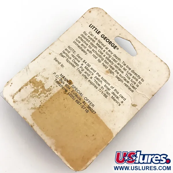 Mann's Bait Little George Tailspinner, Valkoinen/Nikkeli, 17g, #5116