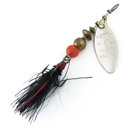 Mepps Aglia Long 0 Dressed Lippa, Hopea, 3g, Höyhenkoukku, #5374