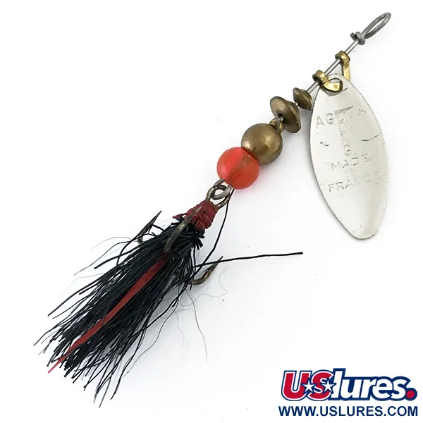 Mepps Aglia Long 0 Dressed Lippa, Hopea, 3g, Höyhenkoukku, #5374