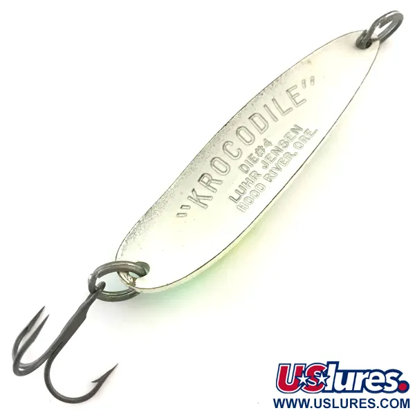 Luhr Jensen Krocodile Die #4 Lusikka, White Pearl/Green, 19g, #5417