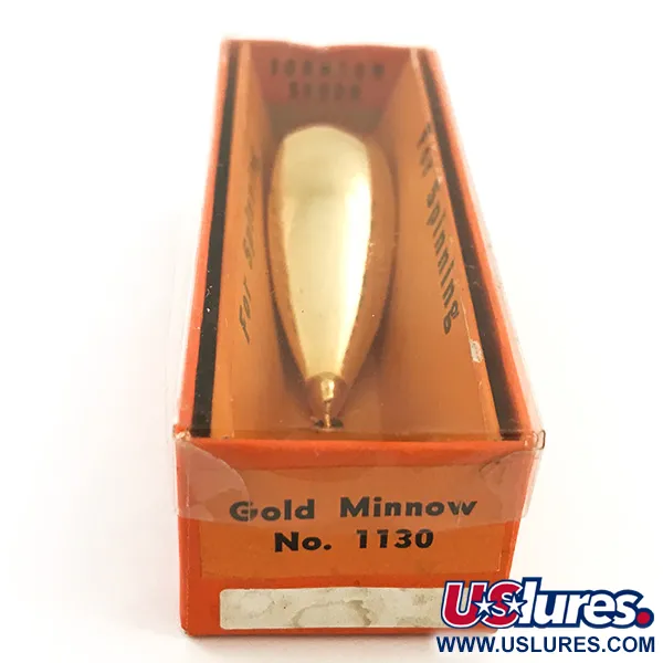 Vintage Johnson Silver Minnow Lusikka, Kulta, 9g, Ruohosuoja, #5632