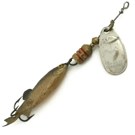 Mepps Comet Mino 1 Lippa, Hopea, 4.6g, Pehmoviehe, #5736