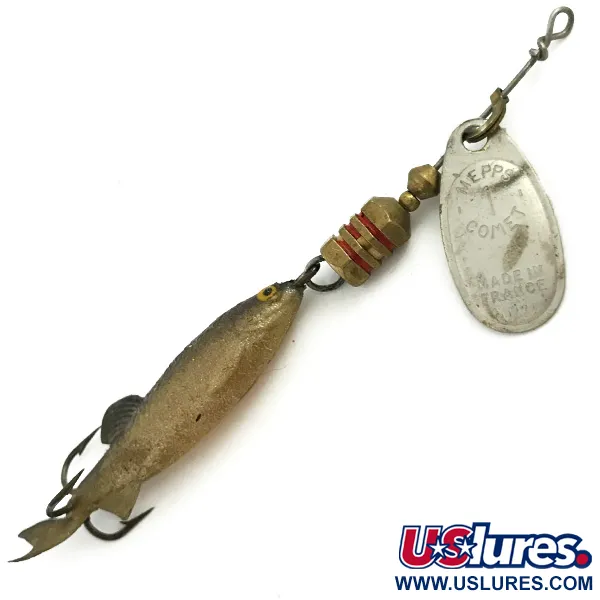 Mepps Comet Mino 1 Lippa, Hopea, 4.6g, Pehmoviehe, #5736