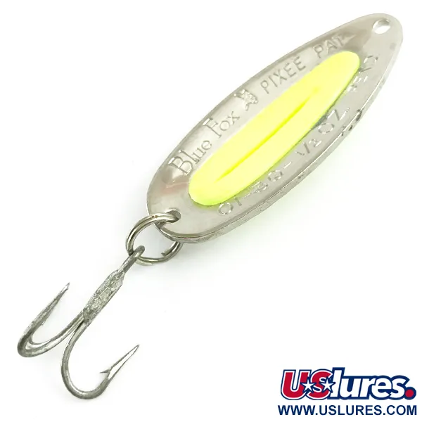 Blue Fox Pixee UV Lusikka, Vasaroitu nikkeli/Kelt., 14g, UV, #5877
