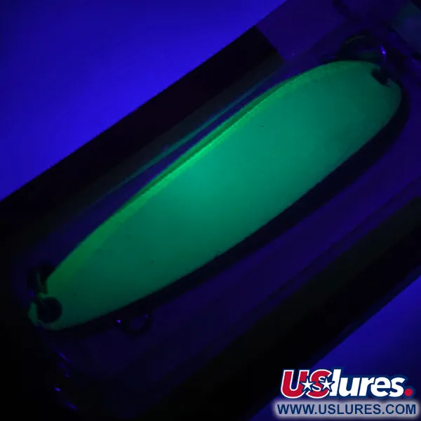 Luhr Jensen Krocodile Die #4 Glow Lusikka, Valkoinen / Vihreä, 19g, #5971