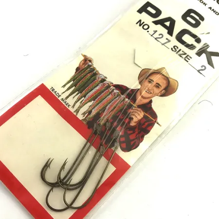 Eagle Claw Snelled Hooks 2 Perukekoukut, Pronssi, 6 kpl, #5973