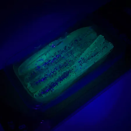 Johnson Crappie Buster Shad Tubes UV jigi, Blue/Green/Glitter, #6021