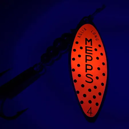 Mepps Aglia Long 2 Lippa, Kulta / Oranssi, 7.4g, Pajunlehti, #6025