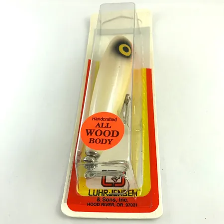 Luhr Jensen P.J.POP Puu-popperi, White Pearl/Orange, 17g, käsityö, #6046