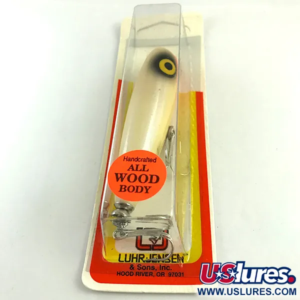 Luhr Jensen P.J.POP Puu-popperi, White Pearl/Orange, 17g, käsityö, #6046