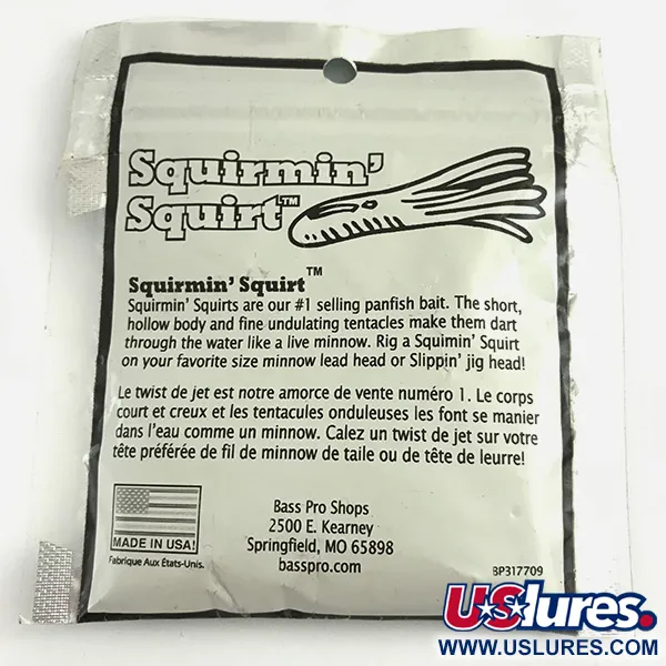 Bass Pro Shops Squermin' Squirts Tube, Valkoinen Glow, 3.5cm, Glow, #6094