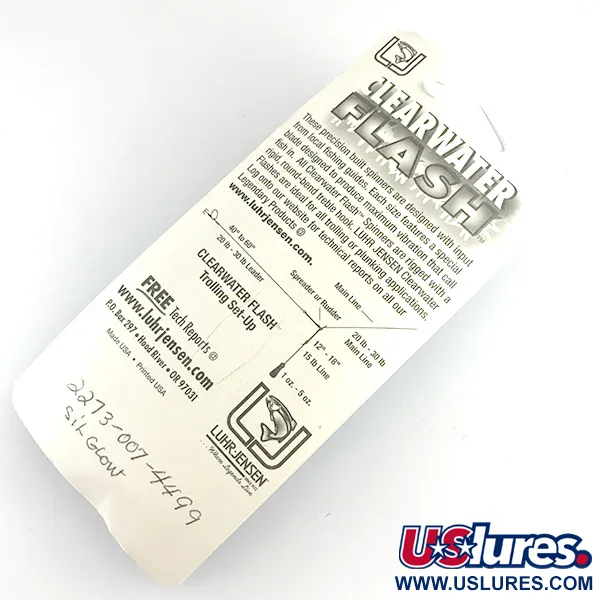 Luhr Jensen ClearWater Flash UV Lippa, Hopea, 7g, UV-teho, #6154