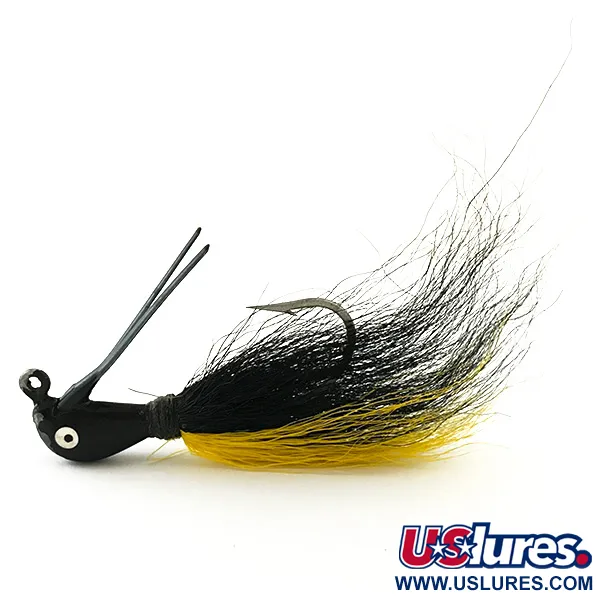 Northland Sting'r Bucktail Jig, Musta/Keltainen, 12g, Stinger-lenkki, #6290