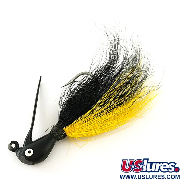 Northland Sting'r Bucktail Jig, Musta/Keltainen, 12g, Stinger-lenkki, #6290