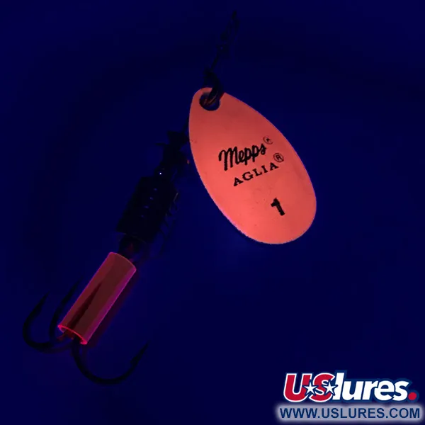 Mepps Aglia 1 Fluo Lippa, Fluoresoiva vaaleanpunainen, 3.5g, UV, #6332