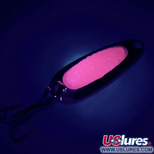 Nebco Pixee UV Lusikka, Vasaroitu Nikkeli / Pinkki, 4.5g, UV-Ydin, #6369