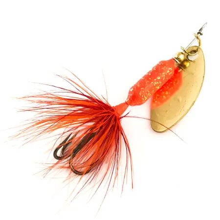 Yakima Bait Worden’s Original Rooster Tail UV Lippa, Gold/Orange UV Glow, 1.77g, UV-aktiivinen, #6407