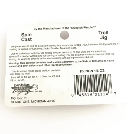 Bay de No Do-Jigger Lusikkauistin, Nikkeli / Vihreä, 5g, Rengas, #6422