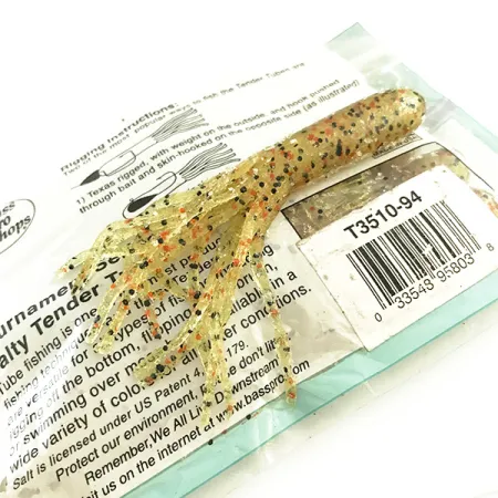 Bass Pro Shops Salty Tender Tubes Jigi, Ruskea, 9cm, suola, #6486