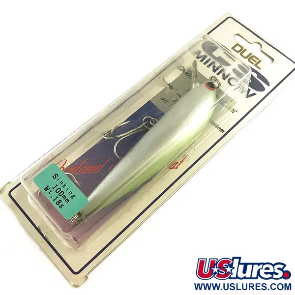 Yo-Zuri Duel CS Minnow Uppoava, Hopea / Vihreä, 18g, Räminä, #6589