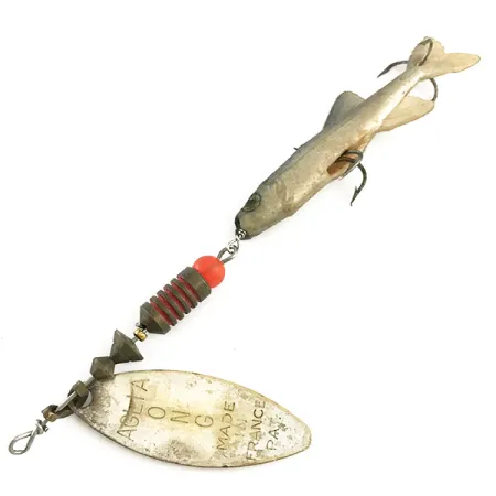 Mepps Aglia Long 2 Mino Lippa, Hopea, 9g, Pajunlehti, #6602