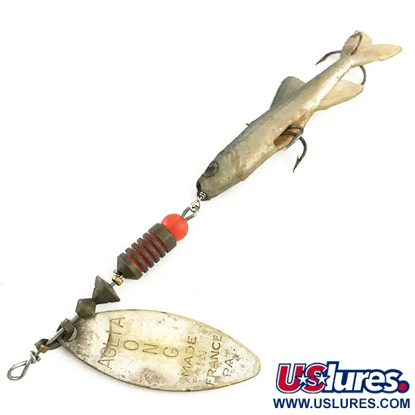 Mepps Aglia Long 2 Mino Lippa, Hopea, 9g, Pajunlehti, #6602