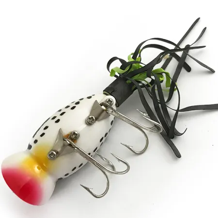 Fred Arbogast Hula Popper, White Tiger / Punainen, 10g, Hame, #6617