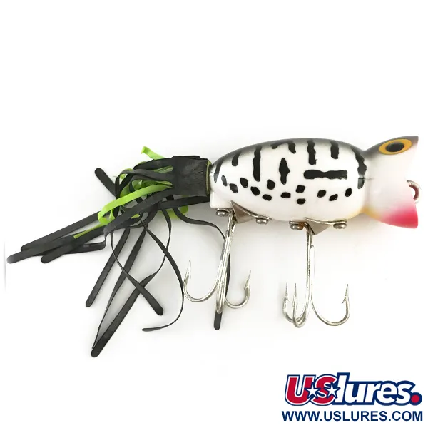 Fred Arbogast Hula Popper, White Tiger / Punainen, 10g, Hame, #6617