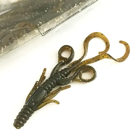 Berkley PowerBait Bungee Hawg pehmoviehe, Green Pumpkin, 7cm, #6671