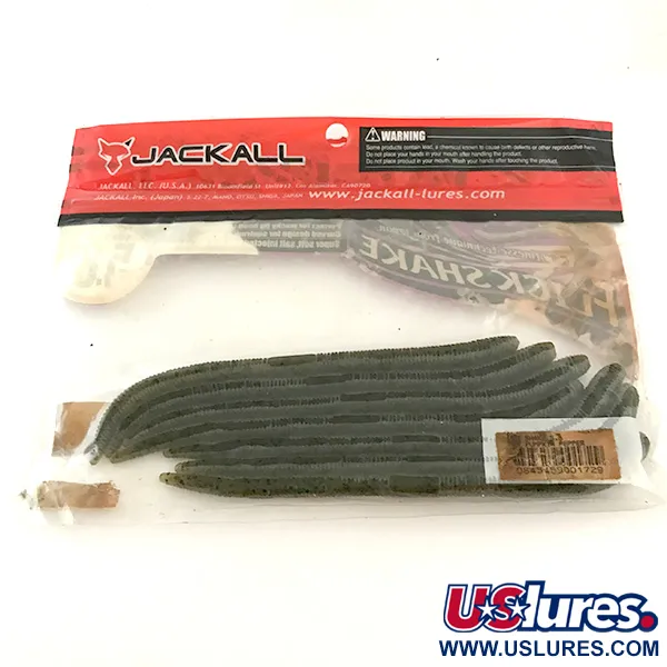 Jackall Flick Shake Worm jigi, Green Pumpkin Pepper, 14cm, #6679