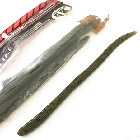 Jackall Flick Shake Worm jigi, Green Pumpkin Pepper, 14cm, #6679