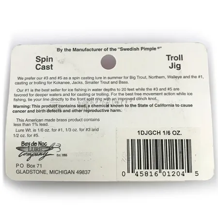 Bay de Noc Do-Jigger 1 Lusikka, Kulta/Vihreä, 5g, kullattu, #1DJGCH